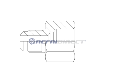 brass fittings Castel, SAE male to female reducing unions Mod. 7150/24 1/4M X 1/2F